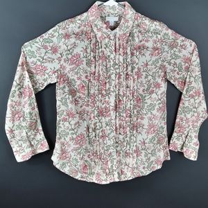 Charter Club Floral Print Blouse Ruffles Paisley